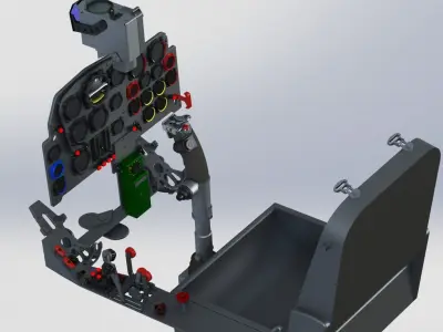 ME262 high definition complete cockpit 3D print model