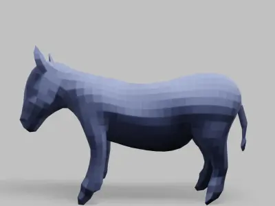 Geometric Donkey Low-poly 3D model