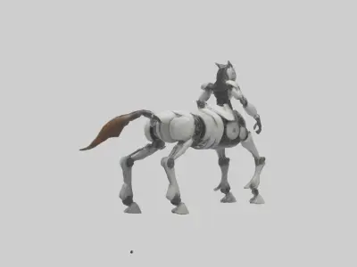 Robot version of a centaur model Low-poly 3D model