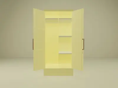 Modern Wardrobe 3D Model Low Poly Free low-poly 3D model