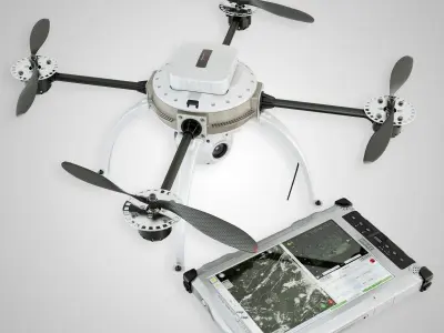 Drone Quadrocopter Low-poly 3D model