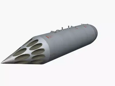 B8V1 Soviet 80mm Rocket Pod PBR Game Model Low-poly 3D model