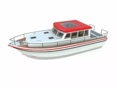Small Fishing Boat Low-poly PBR Low-poly 3D model
