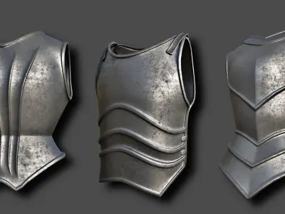 20 Body Armor Base Mesh Pack With UV Low-poly 3D model