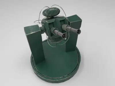 Turret Sci-Fi Low-poly 3D model