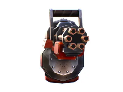 LowPoly Sci-Fi Assault Heavy Machne Gun Low-poly 3D model