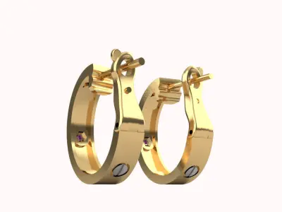 Earrings Cartier 3D print model