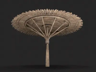 Medieval Wooden Circular Platform Arena 2 Low-poly 3D model