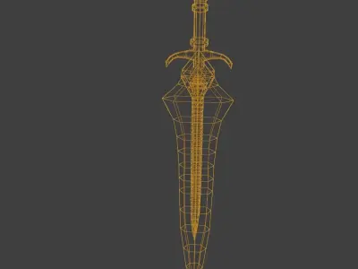 Stylized low-poly sword Free low-poly 3D model