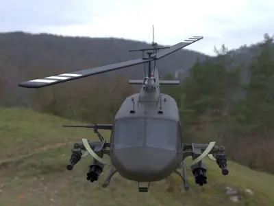 helicopter military 3D model
