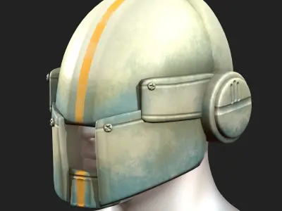 Gas mask respirator scifi futuristic 3d model  Low-poly 3D model 19