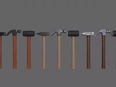 PBR Hammer Low-poly 3D model