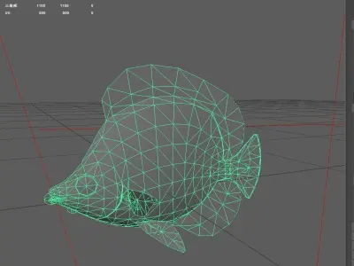 Butterflyfish Low-poly 3D model