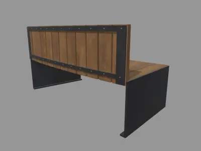 Low Poly Bench 016 Low-poly 3D model