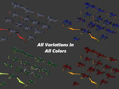 Rocketnauts Stellarian Series Rocket Fighter Low-poly 3D model