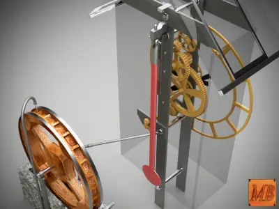 Waterclock pendulum clock 3D model