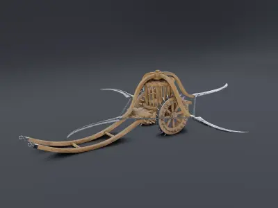 Scythed Charriot - Leonardo da Vinci Low-poly 3D model