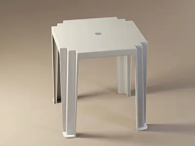 Plastic Table  Low-poly 3D model