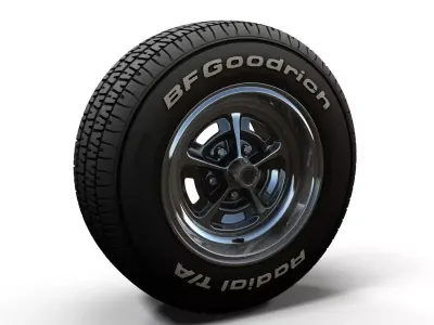 Muscle car wheel 3D model