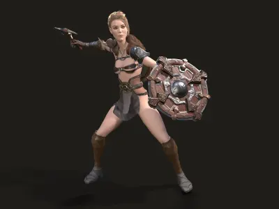 Viking Girl Low-poly 3D model