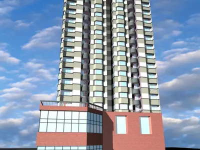 16 Story Commercial Building 3D model