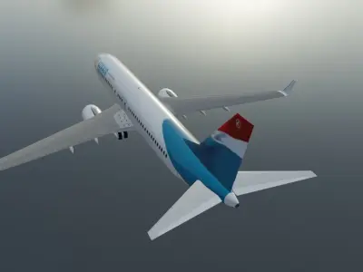 Boeing 737-800 low poly 3D Model with cockpit  Low-poly 3D model