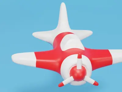Cartoon Airplane 3D model