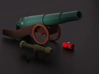 Weapon Props Softpack Low-poly 3D model