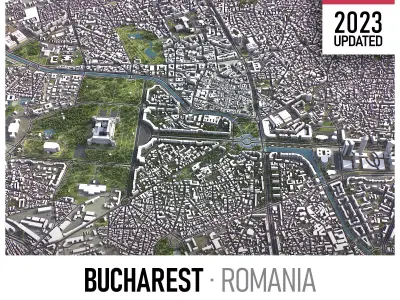 Bucharest - 3D City Low-poly 3D model