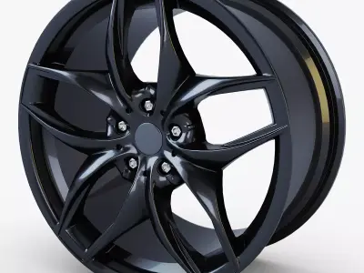Style 215 wheel black Mid Poly Low-poly 3D model