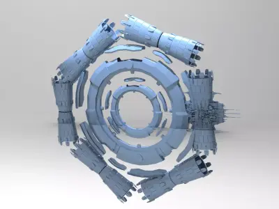 Sci Fi space Portal Gateway 1 3D model