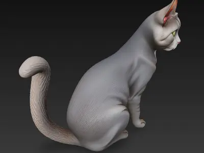 Cat Realistic 3D Model Basic - Low Poly Realistic Low-poly 3D model