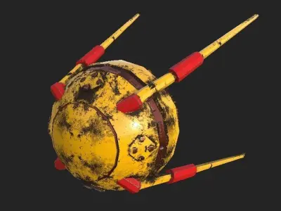 Satellite Sphere LOW POLY 2360 tris Low-poly 3D model