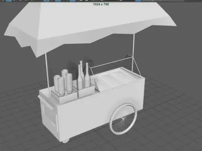 ice-cream shop Low-poly 3D model