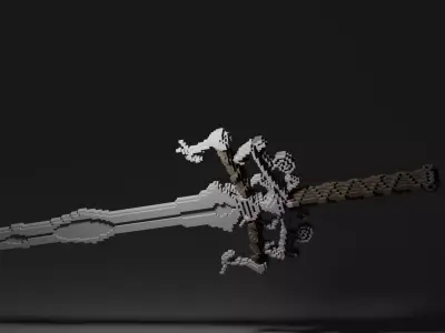 Knight Voxel Sword - Free 3D model