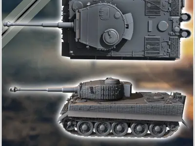 Tiger M1943 Hollywood version Kelly s Hereos - miniatures tablet 3D print model