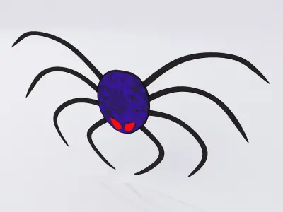 Spider sticker low poly 3d model 3D model