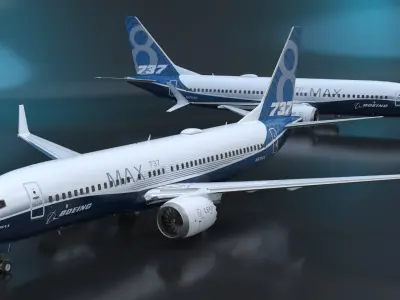 Boeing 737 MAX 8 Rigged for Maya 3D model