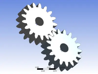 Spur gear meshed 3d design model 3D model