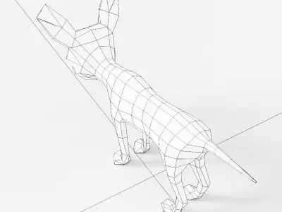 Street dog toon 3d model  Low-poly 3D model