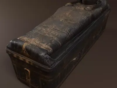 Sarcophagus Egyptian Stone Low-poly 3D model