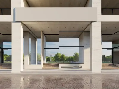 Commercial Building 3D Model 3D model