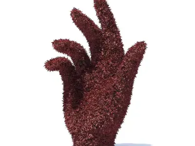 Hand Shaped Red Hedge 3D model