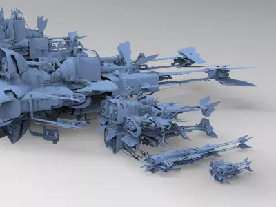 Star Wars inspired Racer 5 designs 3D model