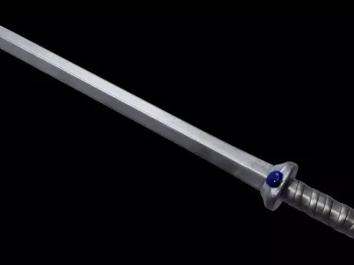 Blueblack legend of zelda sword Free low-poly 3D model