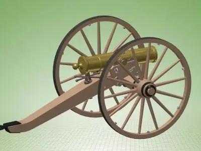 Mountain Howitzer 12 Pd Model 1835 Free 3D model