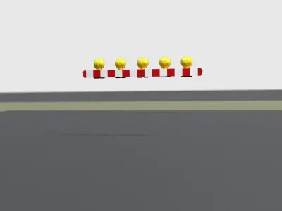 Construction Barrier 4 with warning lights 600-32 100x1600mm Low-poly 3D model