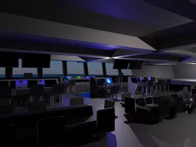 Pirate Hunter Ship with Pilot House 3D model