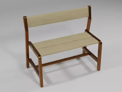 Ikea bench in pearl ash and bronze Free low-poly 3D model