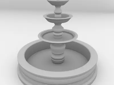 Fountain with three tiers 3D model